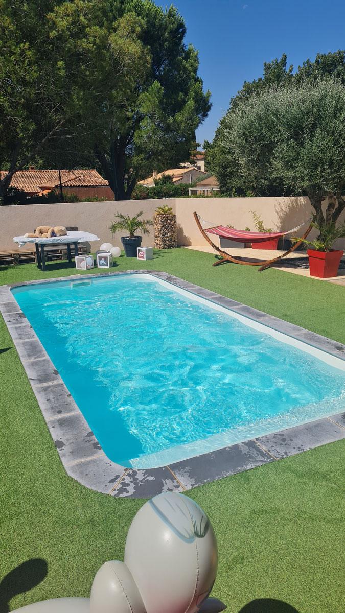 Hossegor Piscine à fond plat de 7,00 m x 3,00 m x 1,50 m