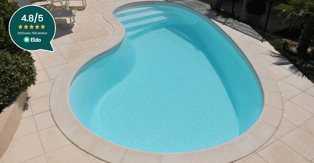 Antilles Piscine à fond plat de 6 m x 3,20 m x 1,40 m