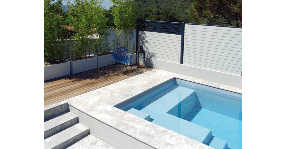 Amance Piscine à fond plat de 6 m x 3 m x 1,50 m