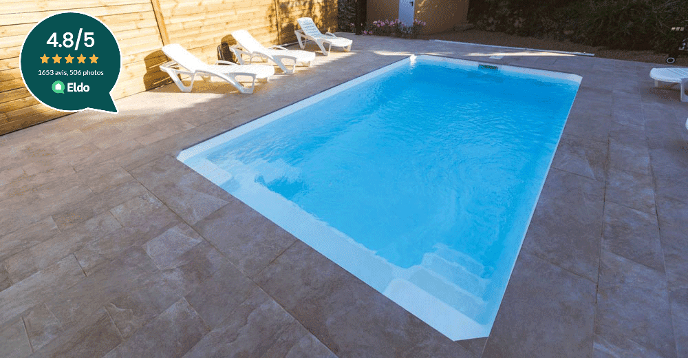 Bahamas Piscine à fond plat de 5,70 m x 3,20 m x 1,40 m