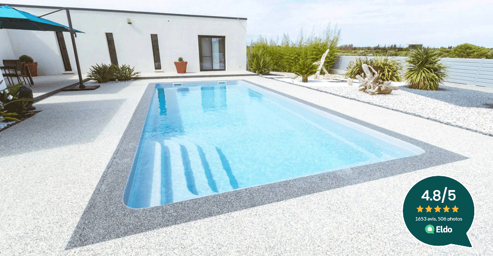 Bermudes Piscine à fond plat de 9,00 m x 4,00 m x 1,50 m