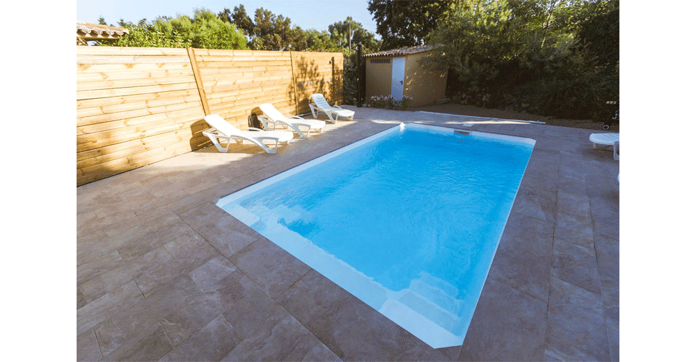 Bahamas Piscine à fond plat de 5,70 m x 3,20 m x 1,40 m