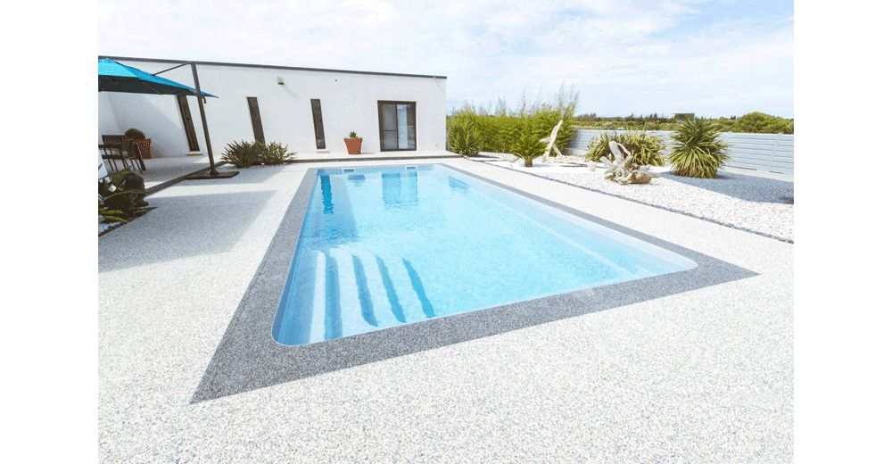 Bermudes Piscine à fond plat de 9 m x 4 m x 1,50 m