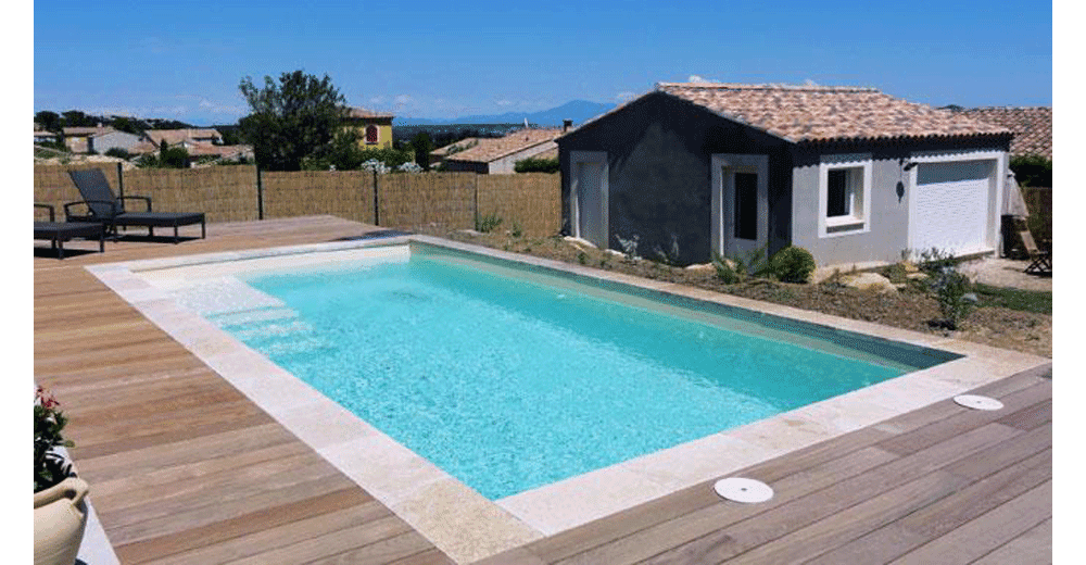 Carrasco Piscine à fond plat de 7,10 m x 3,40 m x 1,50 m
