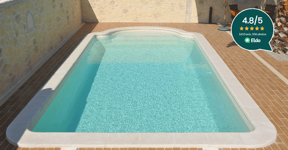 Chypre Piscine à fond plat de 6,70 m x 3,20 m x 1,40 m