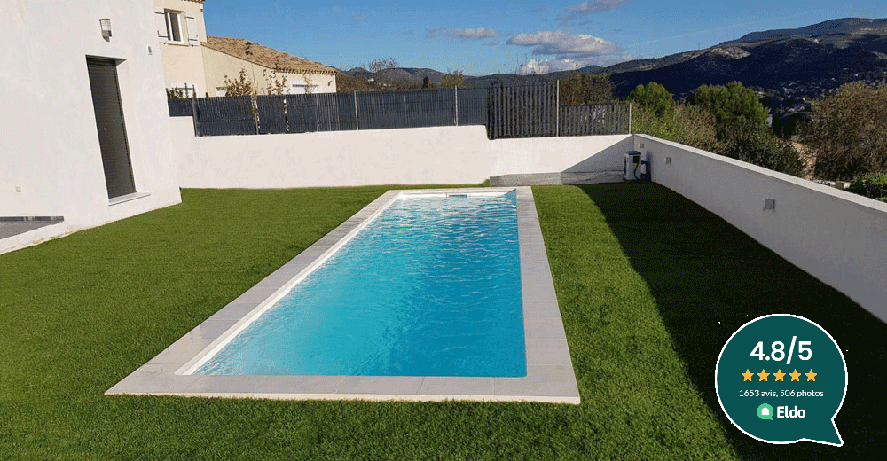Couloir de nage Piscine à fond plat de 10,00 m x 2,40 m x 1,50 m