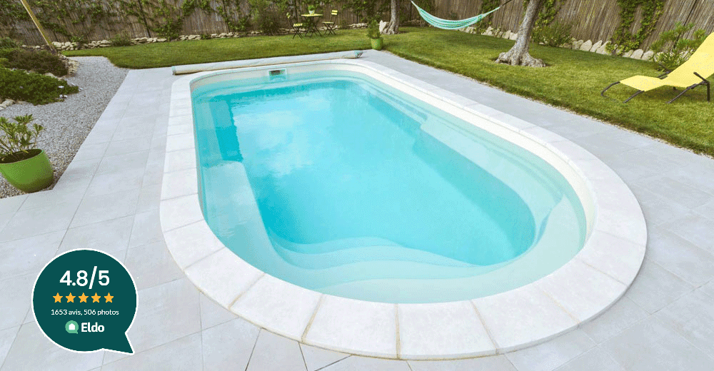 Cuba Piscine à fond plat de 7 m x 3,70 m x 1,50 m