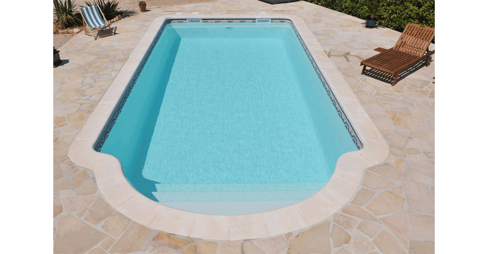Crete Piscine à fond plat de 7,70 m x 3,70 m x 1,40 m