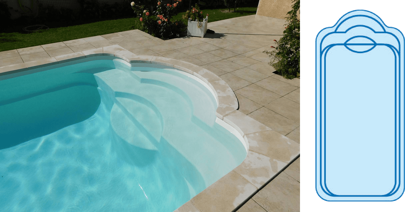 Déclic 730 Piscine à fond plat de 7,30 m x 3,40 m x 1,50 m