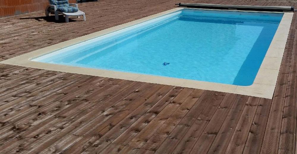 Esparron Piscine à fond plat de 8 m x 4 m x 1,40 m