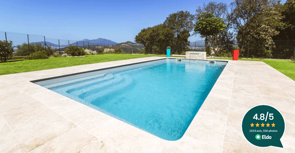 Feroe Piscine à fond plat de 8,00 m x 4,00 m x 1,50 m