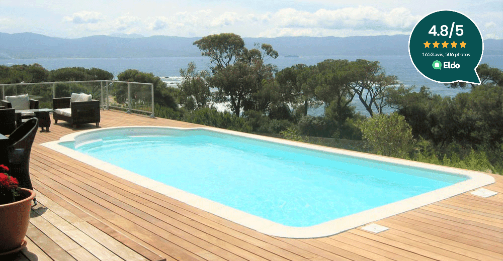 Hawai Piscine à fond progressif de 9 m x 3,90 m x 1,10 à 1,90 m
