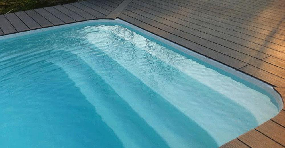 Hossegor Piscine à fond plat de 7 m x 3 m x 1,50 m