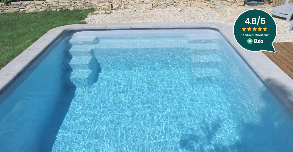 Jersey Piscine à fond plat de 6,30 m x 3,20 m x 1,40 m