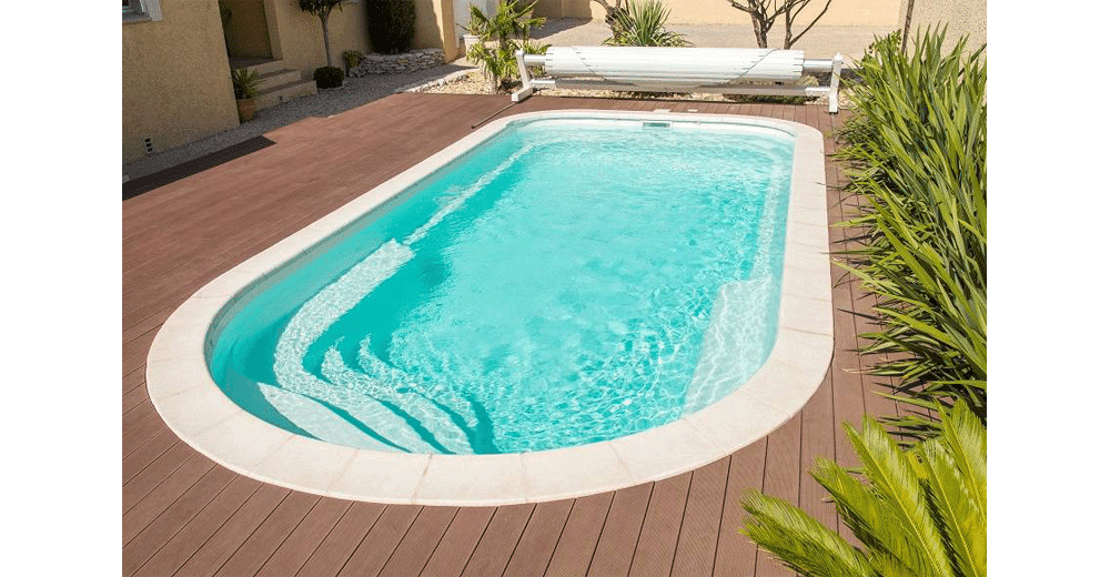 Jamaique Piscine à fond plat de 8 m x 3,70 m x 1,50 m