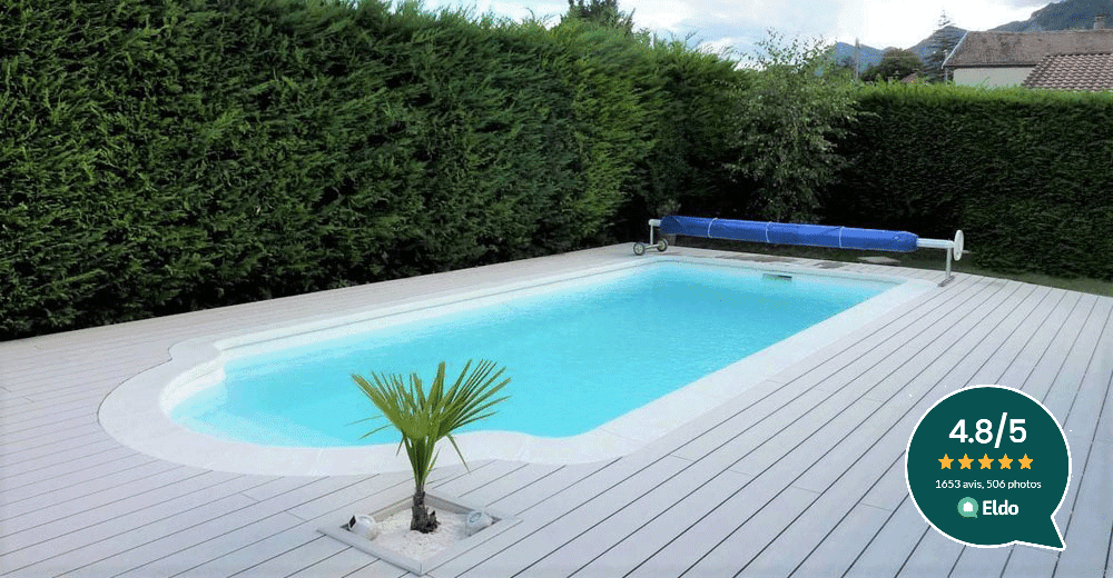 Malte Piscine à fond plat de 7,70 m x 3,20 m x 1,40 m