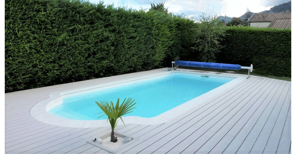 Malte Piscine à fond plat de 7,70 m x 3,20 m x 1,40 m