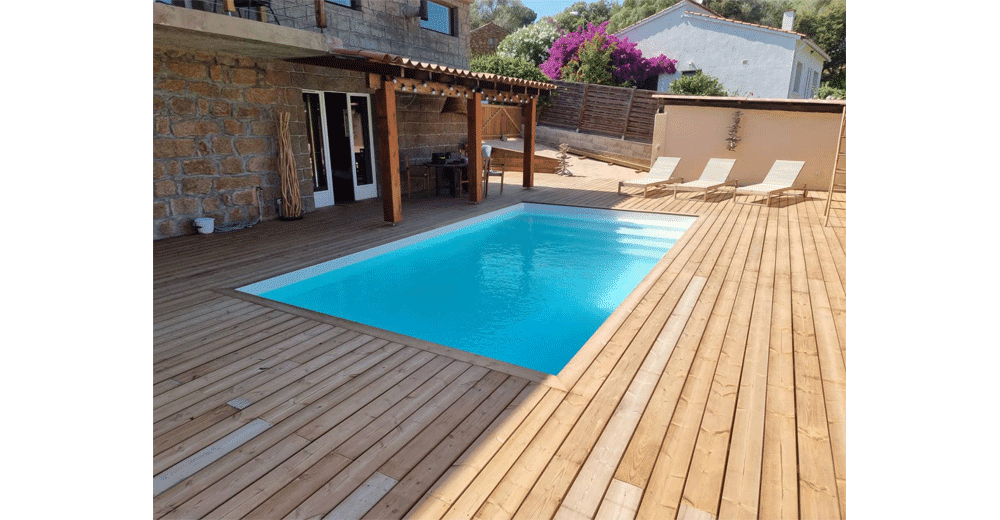 Martinique Piscine à fond plat de 7 m x 4,20 m x 1,50 m