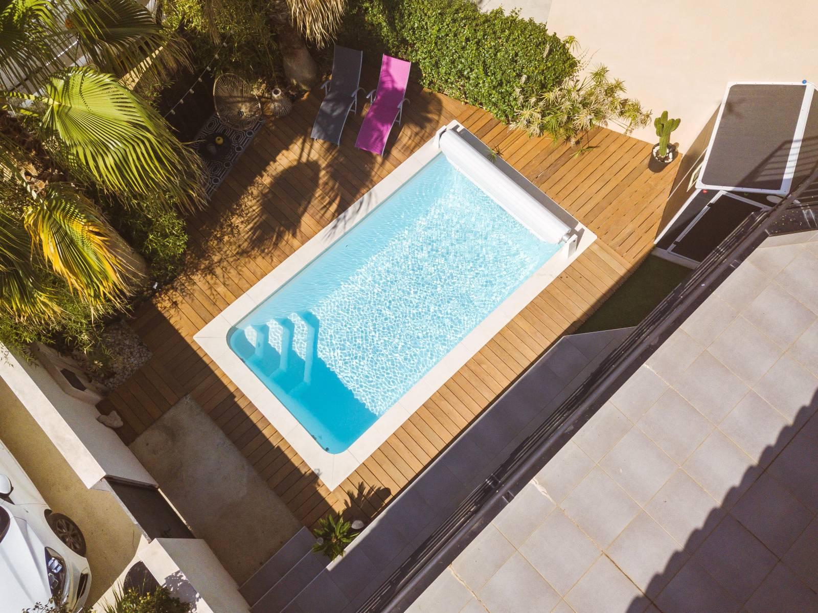 Minorque Piscine à fond plat de 4,60 m x 2,30 m x 1,30 m