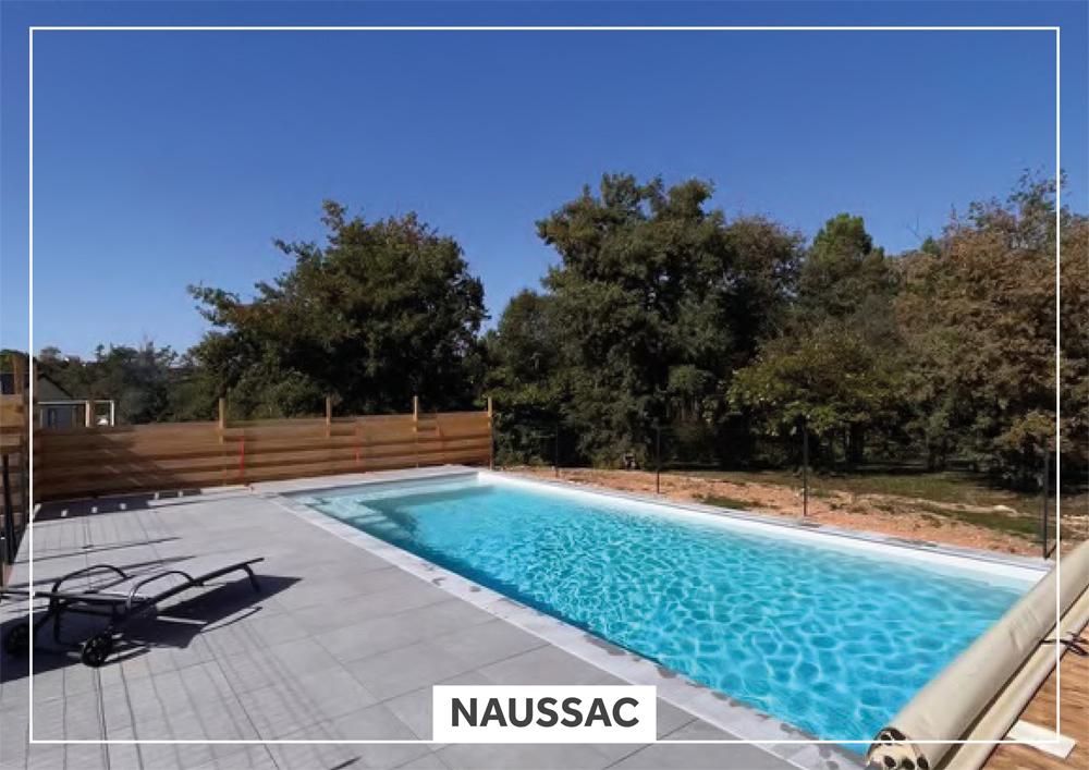 Naussac Piscine à fond plat de 10,00 m x 4,20 m x 1,50 m