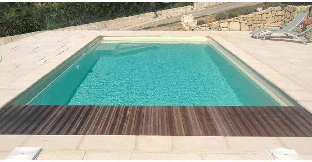 Pradella Piscine à fond plat de 6,45 m x 3,70 m x 1,45 m