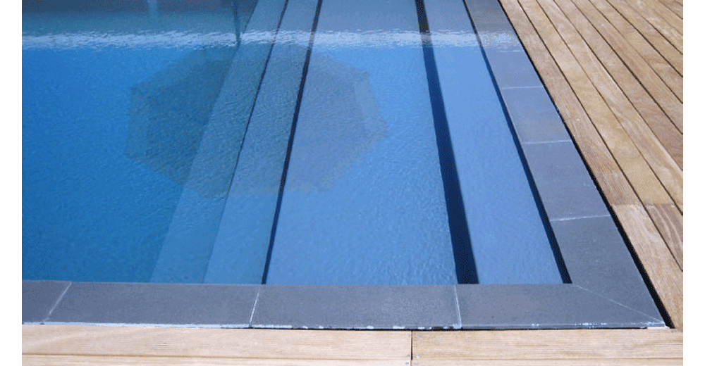 Paladru Piscine à fond progressif de 10 m x 4,15 m x 1,17 à 1,75 m