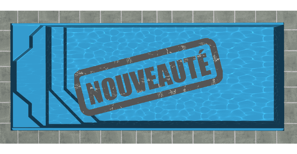 Riva Piscine à fond plat de 7,05 m x 2,80 m x 1,45 m
