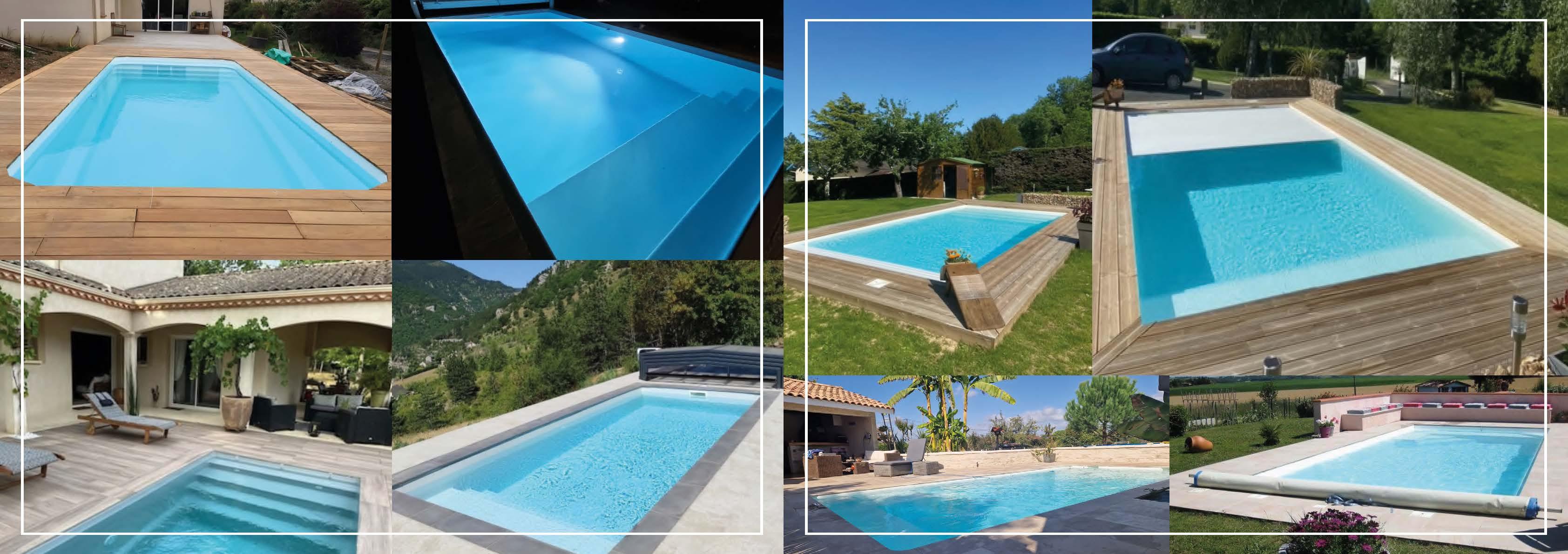 Naussac Piscine à fond plat de 10 m x 4,20 m x 1,50 m