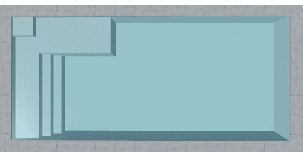 Salines Piscine à fond plat de 8 m x 3,80 m x 1,50 m