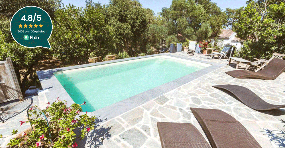 Sicile Piscine à fond plat de 6,90 m x 3,20 m x 1,40 m