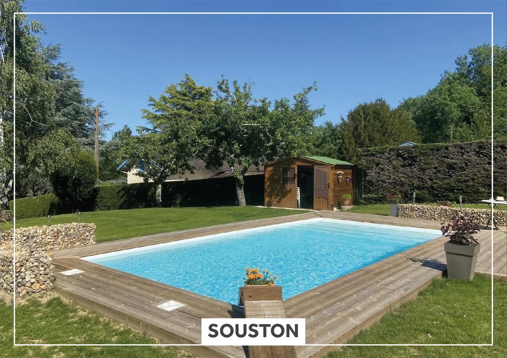 Souston Piscine à fond plat de 8,50 m x 4,20 m x 1,50 m