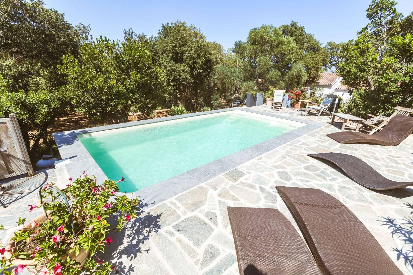 Sicile Piscine à fond plat de 6,90 m x 3,20 m x 1,40 m