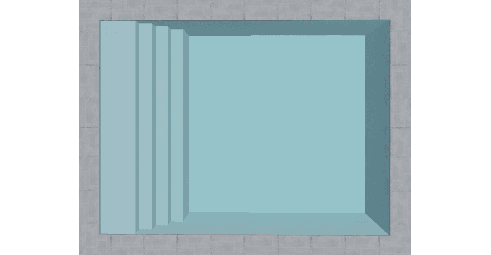 Tamnies Piscine à fond plat de 5 m x 3,80 m x 1,50 m