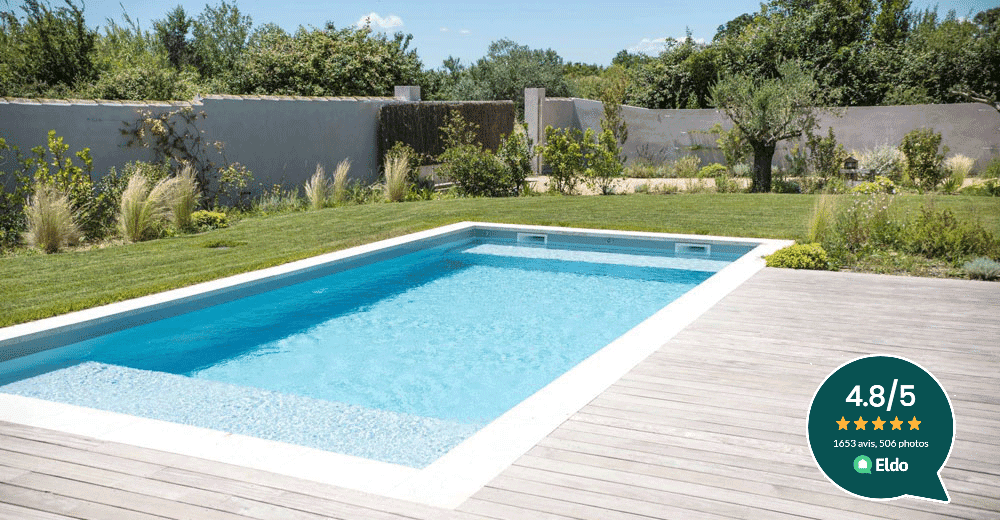 Tonga Piscine à fond plat de 9,50 m x 4,00 m x 1,50 m