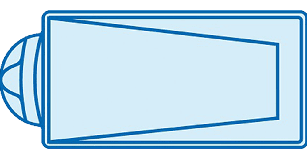 Tahiti Piscine à fond progressif de 7,30 m x 3,30 m x 1,00 à 1,75 m