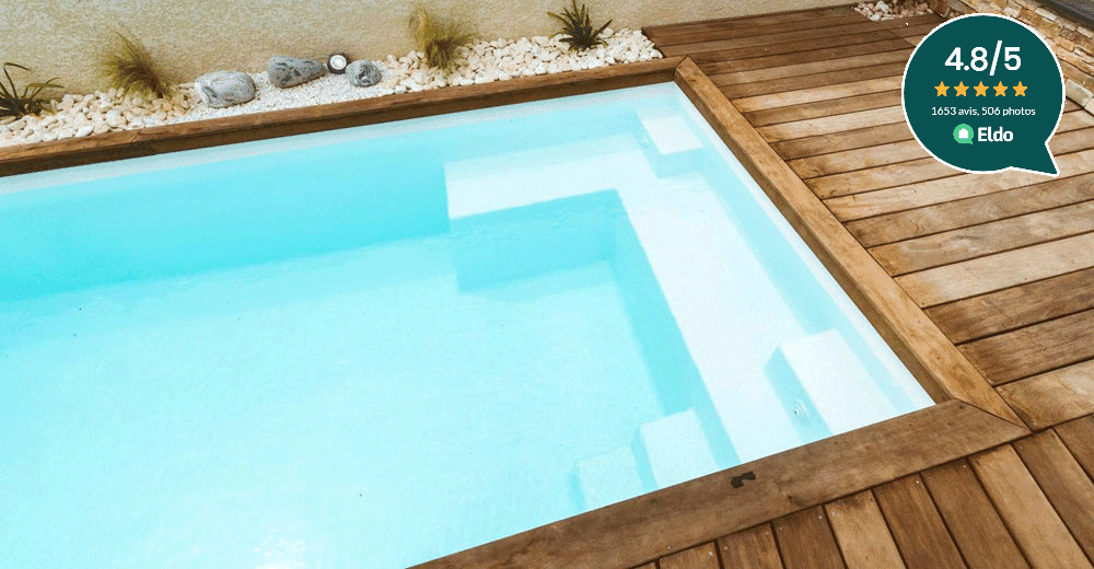 Mini piscine rectangulaire coque polyester : kit Fidji 3