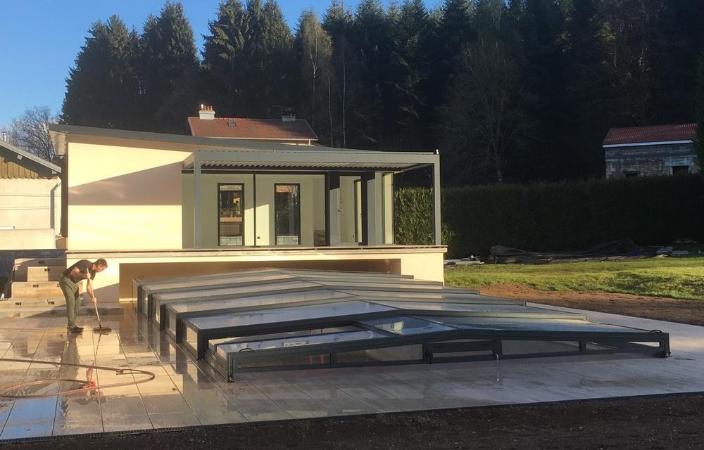 Libao Abri bas en verre & polycarbonate pour embellir votre piscine