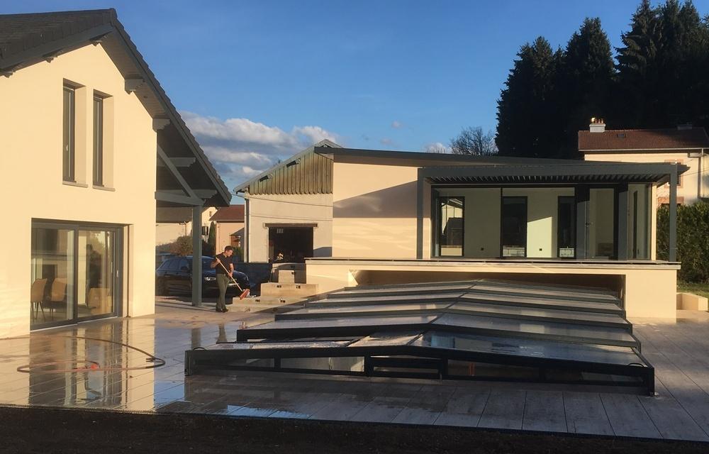 Libao Abri bas en verre & polycarbonate pour embellir votre piscine