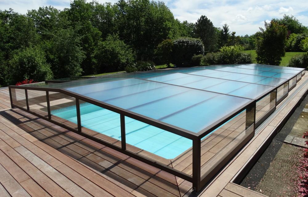 Libao Abri bas en verre & polycarbonate pour embellir votre piscine