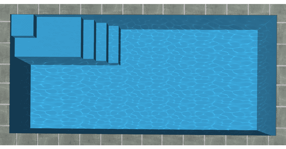 Carrasco Piscine à fond plat de 7,10 m x 3,40 m x 1,50 m
