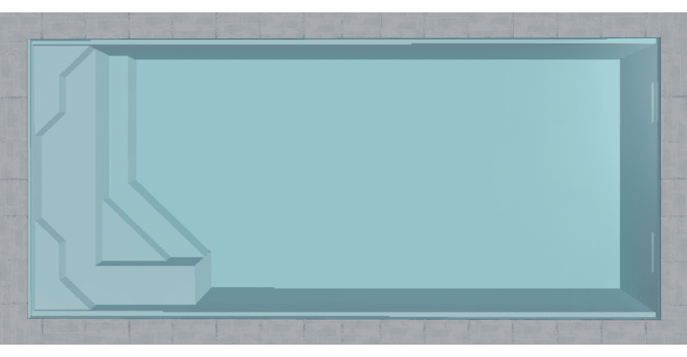 Castella Piscine à fond plat de 7,95 m x 3,70 m x 1,45 m