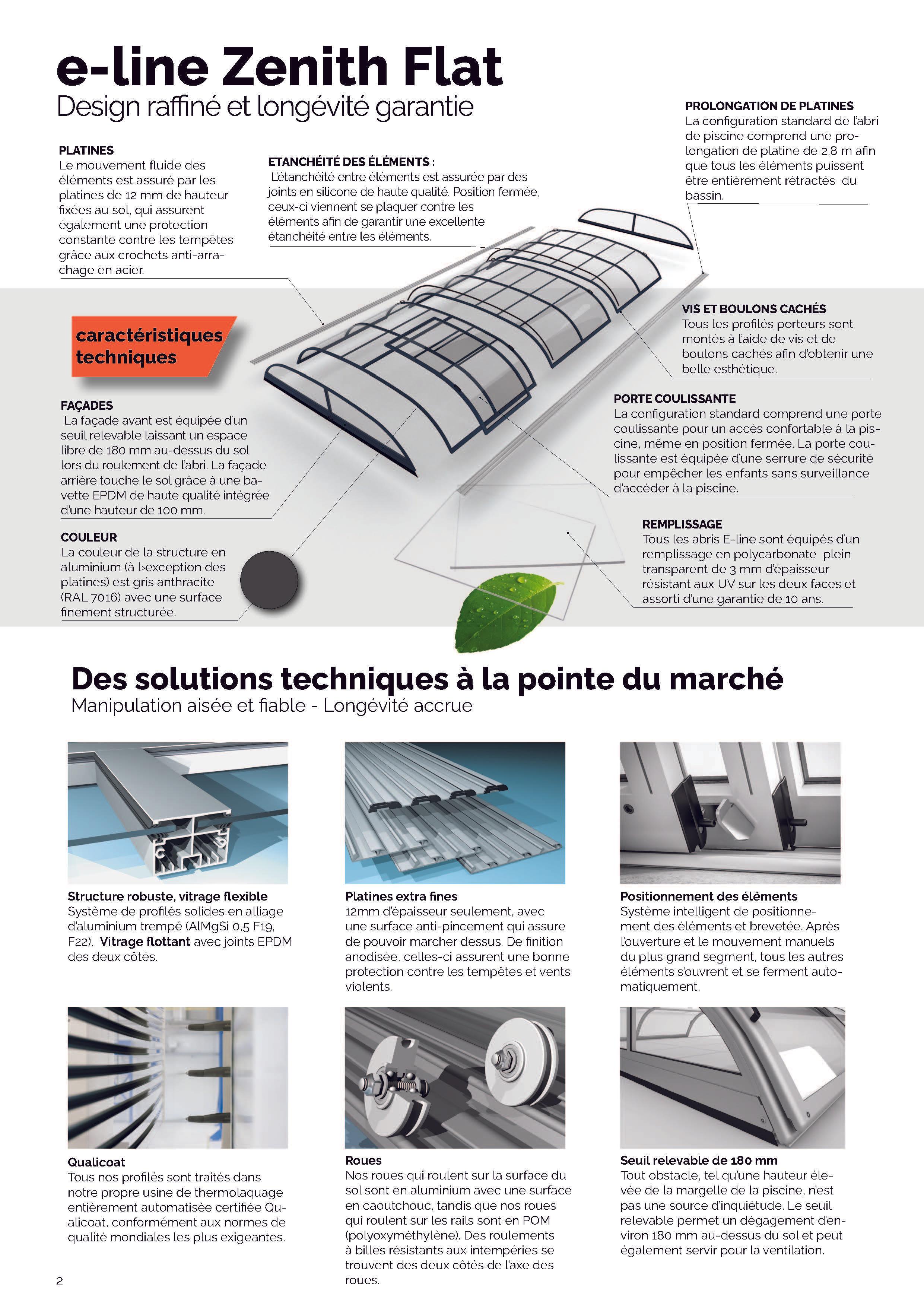 Zenith Flat - E-Line Abri en dimension fixe, la solution transparente