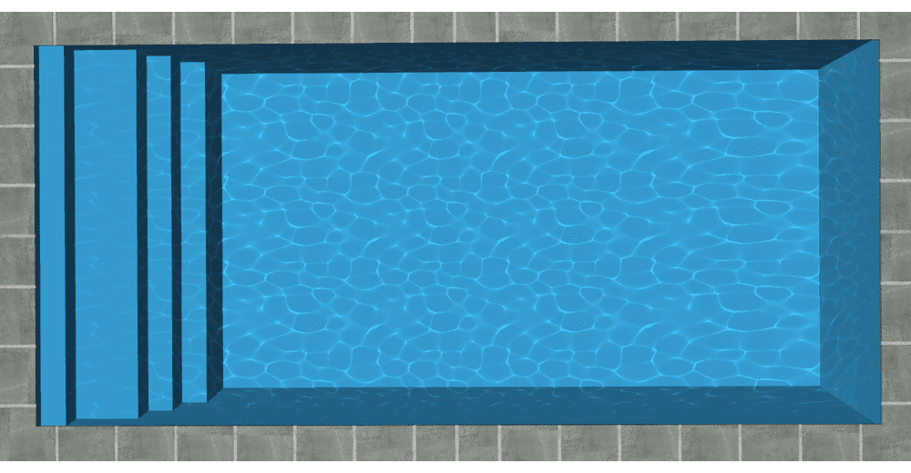 Ermitao Piscine à fond plat de 7,90 m x 3,80 m x 1,50 m
