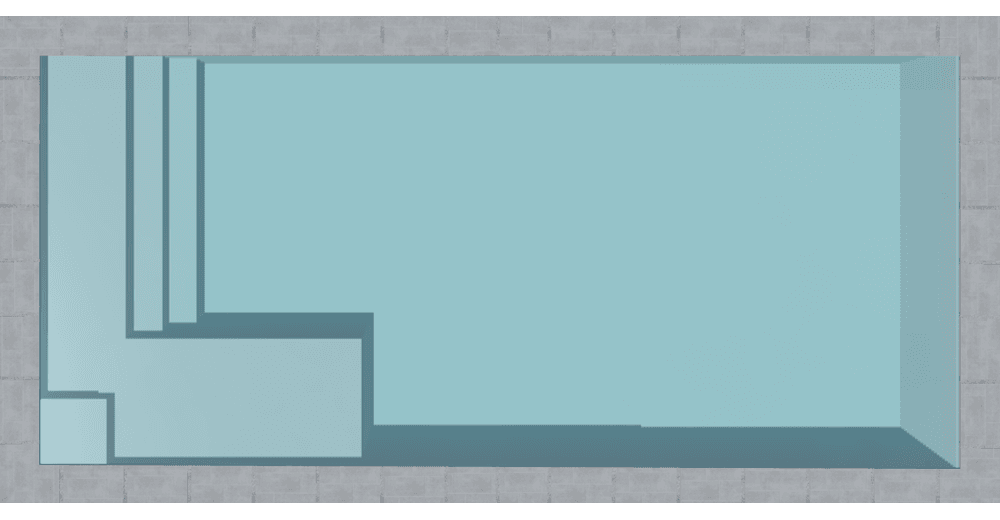 Leman Piscine à fond plat de 8 m x 3,80 m x 1,50 m