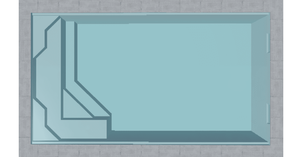 Pradella Piscine à fond plat de 6,45 m x 3,70 m x 1,45 m