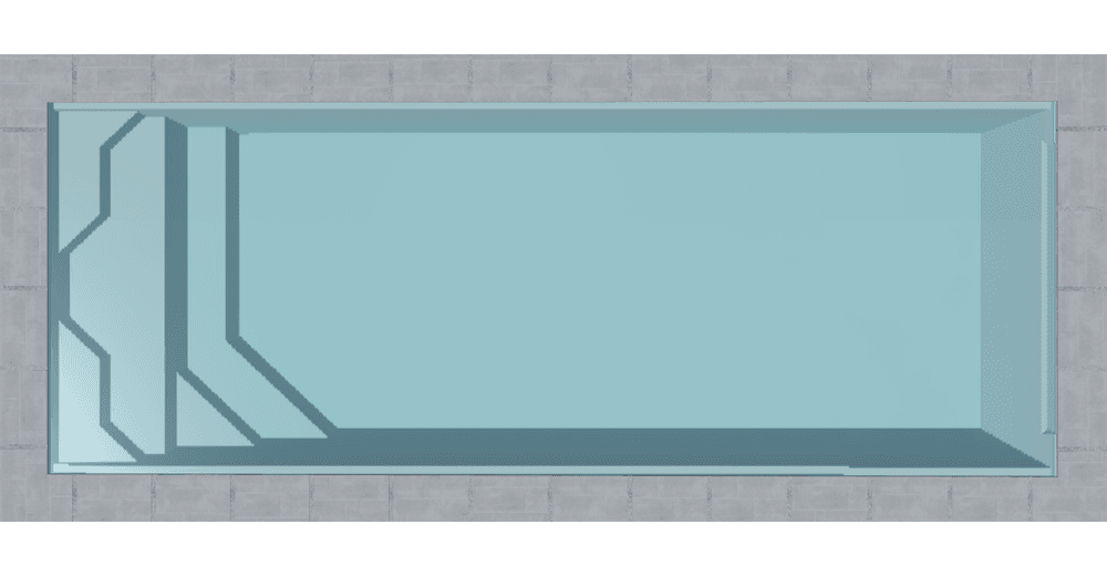 Riva Piscine à fond plat de 7,05 m x 2,80 m x 1,45 m