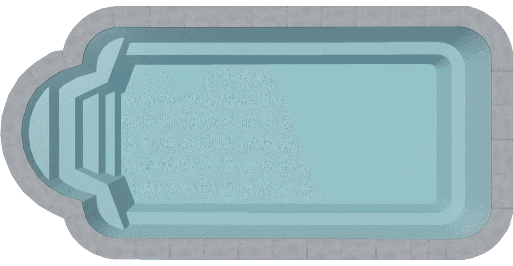 Sainte-Eulalie Piscine à fond plat de 7,70 m x 3,70 m x 1,60 m