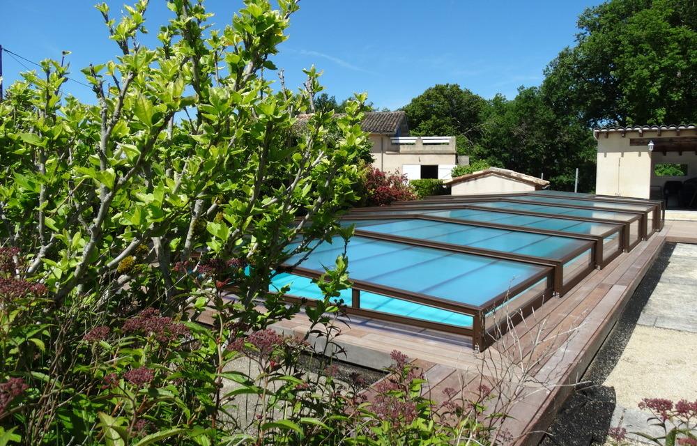 Libao Abri bas en verre & polycarbonate pour embellir votre piscine